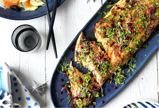 Baked Salmon with Sumac and Pomegranate - The Avenue Dental